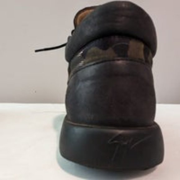 GIUSEPPE ZANOTTI MID TOP RUNNER Euro 43 (Camo and Gold) With Box and Show Bag - Picture 12 of 13